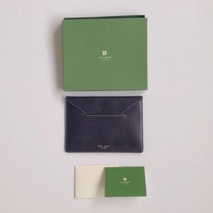 NWOT Kate Spade Leather Post Card Case Navy